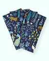 Set 4 servilletas Menagerie Navy 100% algodón