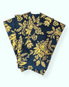 Set 4 servilletas Floral Navy 100% algodón