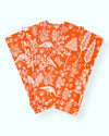 Set 4 servilletas Silhouette Naranjo 100% algodón